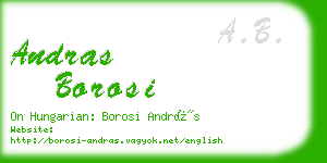 andras borosi business card